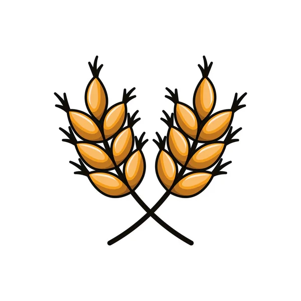Feuilles de blé icône isolée — Image vectorielle