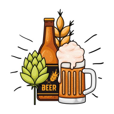 şişe bira ve cam izole simgesinin