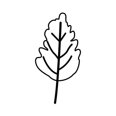 dalgalı yaprak bitki kroki kontur