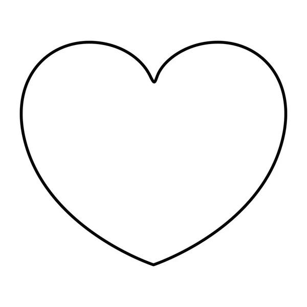 Monochroom silhouet van hart vorm decoratief — Stockvector