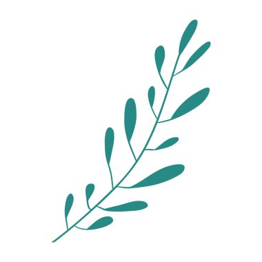 El çizim yeşil renk yaprak oval şekil ile birkaç etkileri