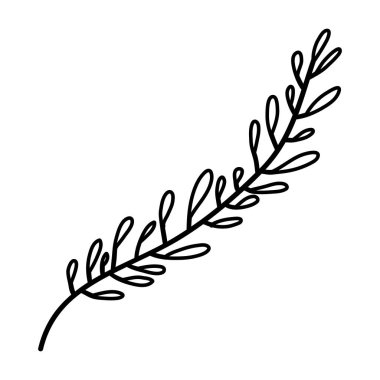 çeşitli etkileri ile el çizim yaprak kroki kontur