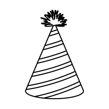çapraz çizgiler dekoratif elemanları ile parti şapka tek renkli siluet