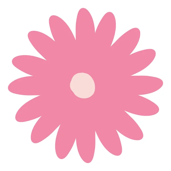 Handtekening roze kleur Daisy bloem met verschillende bloemblaadjes — Stockvector