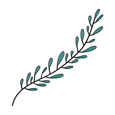 çeşitli etkileri ile el çizimi yeşil renk yaprak boya rengi siluet