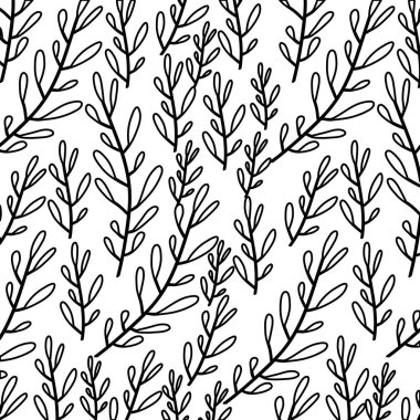 Oval yaprak ile dalları tek renkli deseni