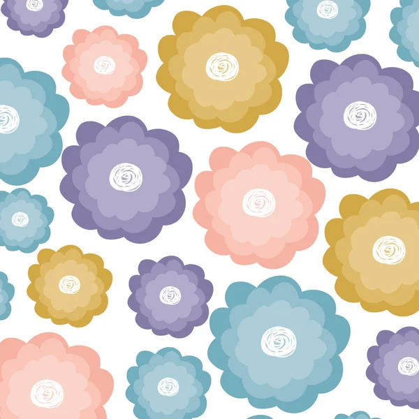 White background with watercolor pattern of flowers — Stock Vector