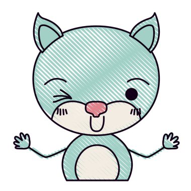 eller göz boyama Kedi ifade renk siluet yarım vücut