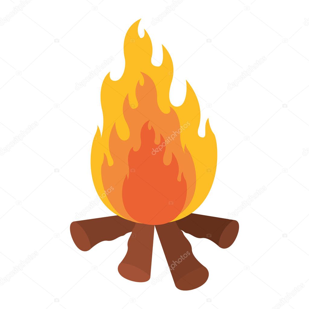 white background with bonfire icon