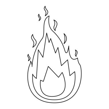 alev simgesi tek renkli siluet