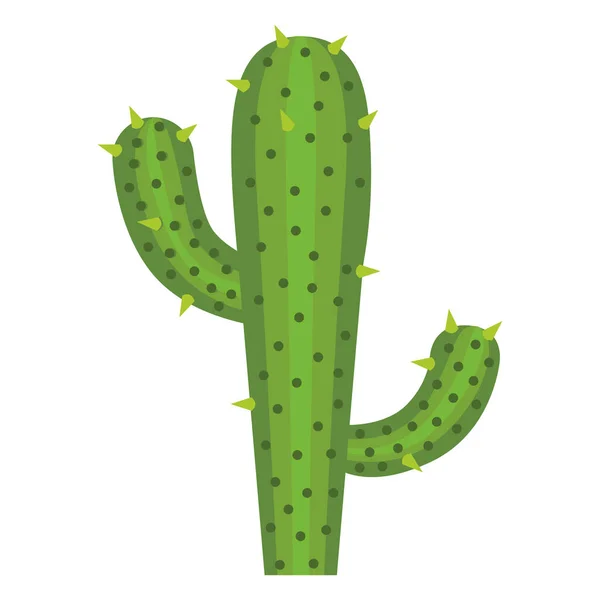 Latar belakang putih dengan cactus dengan dua percabangan - Stok Vektor