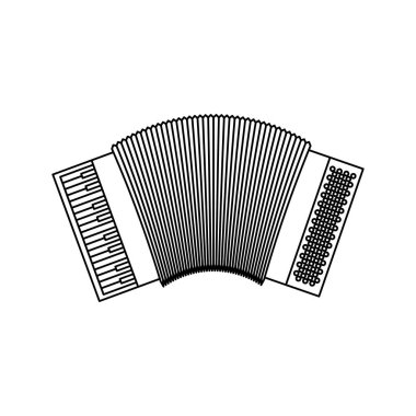 Akordeon simgesinin tek renkli silüeti