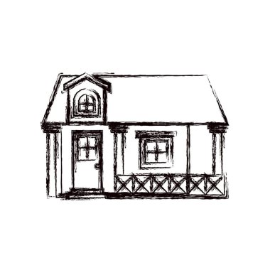 tek renkli bulanık siluet cephe ev korkuluk ve tavan ile