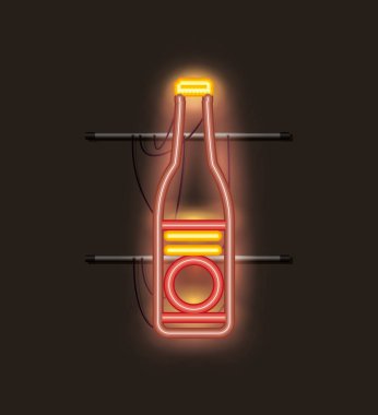 bira şişe neon ışık