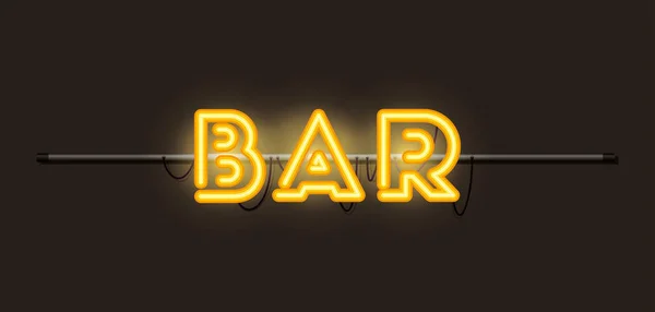 Bar font luci al neon — Vettoriale Stock