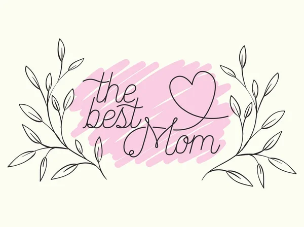 Ευτυχισμένος μητέρες ημέρα κάρτα με βότανα κυκλικό πλαίσιο — Διανυσματικό Αρχείο