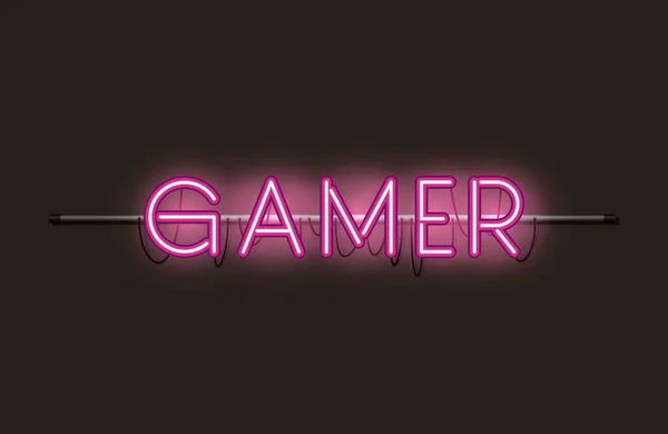 Gamer skrifttyper neon lys – Stock-vektor