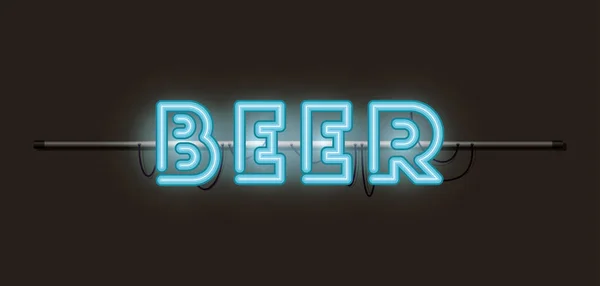 Fuentes de cerveza luces de neón — Vector de stock