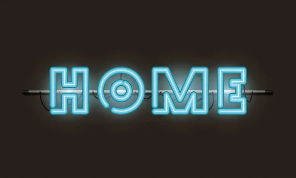 Home fonts neon lights — Stock Vector