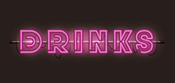Drinks fonts neon lights — Stock Vector