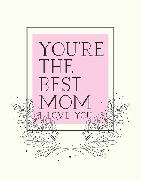 Happy mothers day card with herbs square frame — Stock Vector