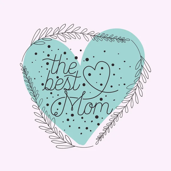 Dzień matki Happy-karta z ziół serca ramki — Wektor stockowy