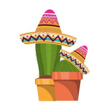 kaktüs pot ve Meksika şapkası Icon
