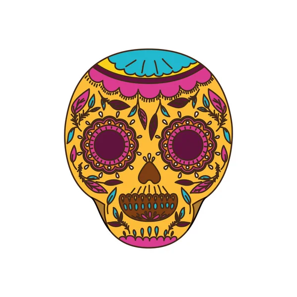 Mexicaanse schedel geïsoleerde pictogram — Stockvector