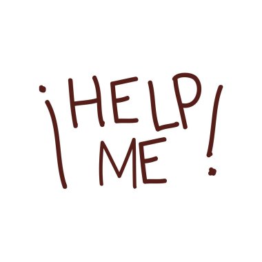 Bana yardım etiket izole simgesi