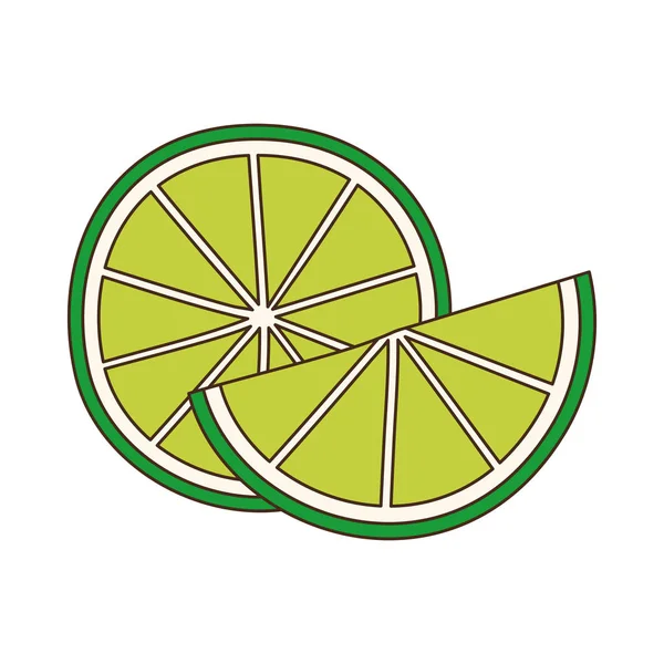 Irisan ikon lemon yang terisolasi - Stok Vektor