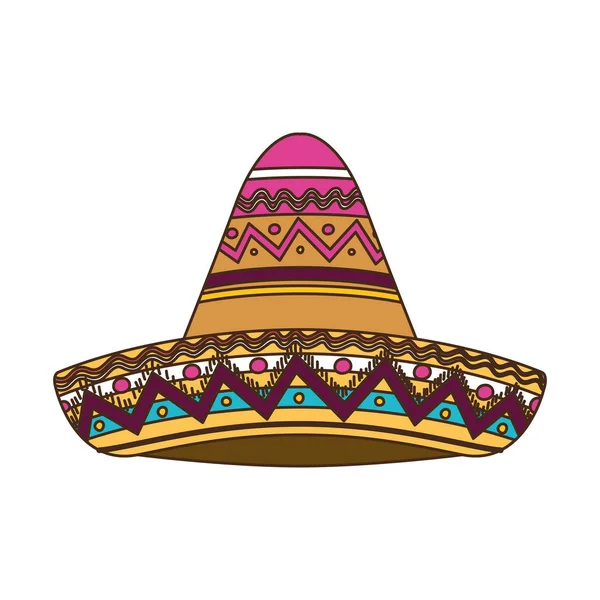 Ícone isolado chapéu mexicano — Vetor de Stock