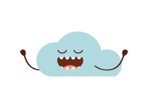 Hermosa nube kawaii aislado icono — Vector de stock