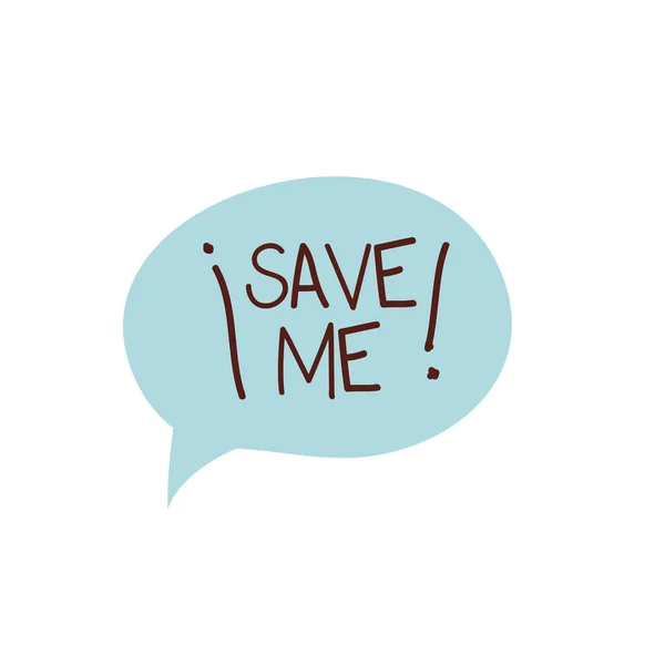 Save me label isolated icon — Stock Vector