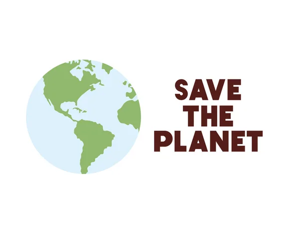 Save the planet label icon — Stock Vector