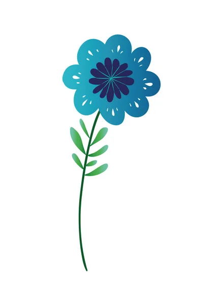 Kwiat z ikoną odizolowanych liści — Wektor stockowy