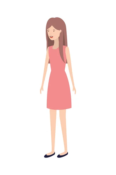 Jeune femme debout avatar personnage — Image vectorielle