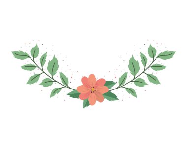 Çiçek çelenk ve izole simgesi yapraklar