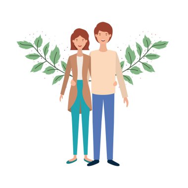 Genç çift avatar karakter