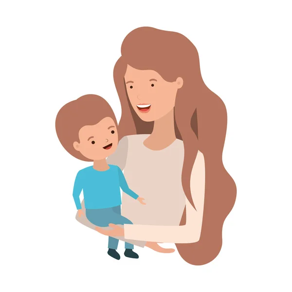 Γυναίκα με μωρό avatar χαρακτήρων — Διανυσματικό Αρχείο
