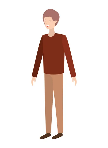 Jeune homme debout avatar personnage — Image vectorielle