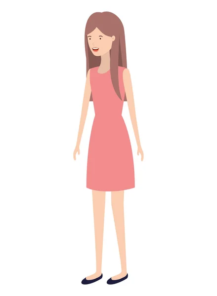 Young woman standing avatar character — Stock Vector