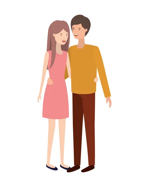 Jovem casal avatar personagem — Vetor de Stock