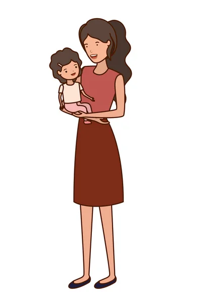 Mujer con personaje de bebé avatar — Archivo Imágenes Vectoriales