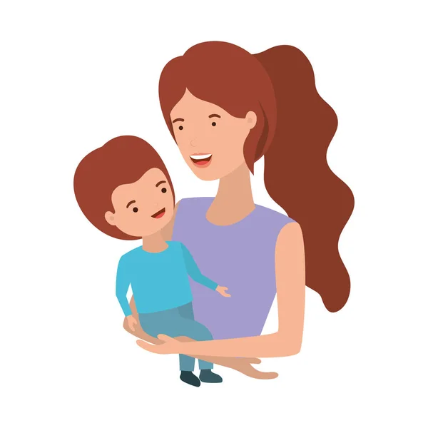 Mujer con personaje de bebé avatar — Vector de stock