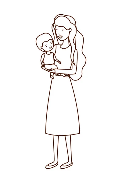 赤ちゃんアバター キャラクターを持つ女性 — ストックベクタ