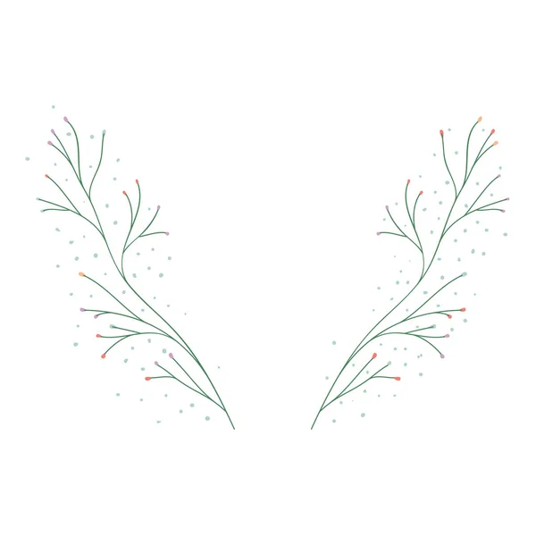 Ветвь с листовой изолированной иконой — стоковый вектор