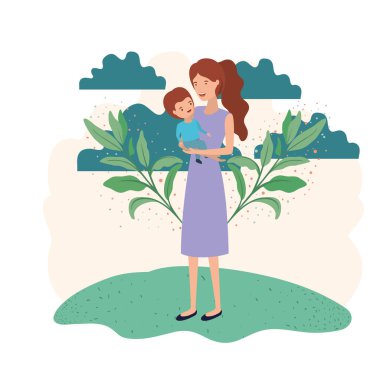 Bebek manzara avatar karakter kadınla