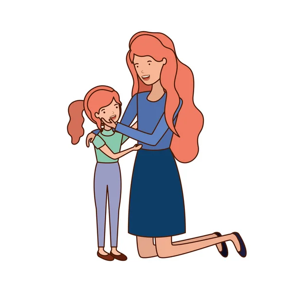 Γυναίκα με κόρη avatar χαρακτήρων — Διανυσματικό Αρχείο