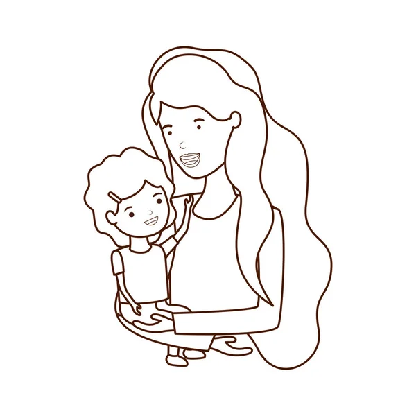 Mujer con personaje de bebé avatar — Vector de stock