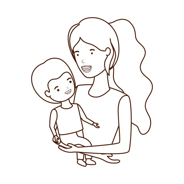 Femme avec bébé avatar personnage — Image vectorielle